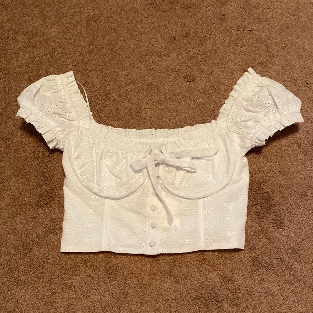 Underwire eyelet crop top